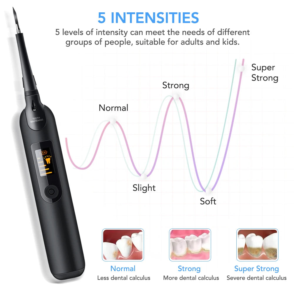 Ensemble de brosse dents électrique à LED avec détartreur sonique, élimine les taches et le tartre dentaire, nettoie les dents, blanchit les dents, hydrate et soigne les dents.