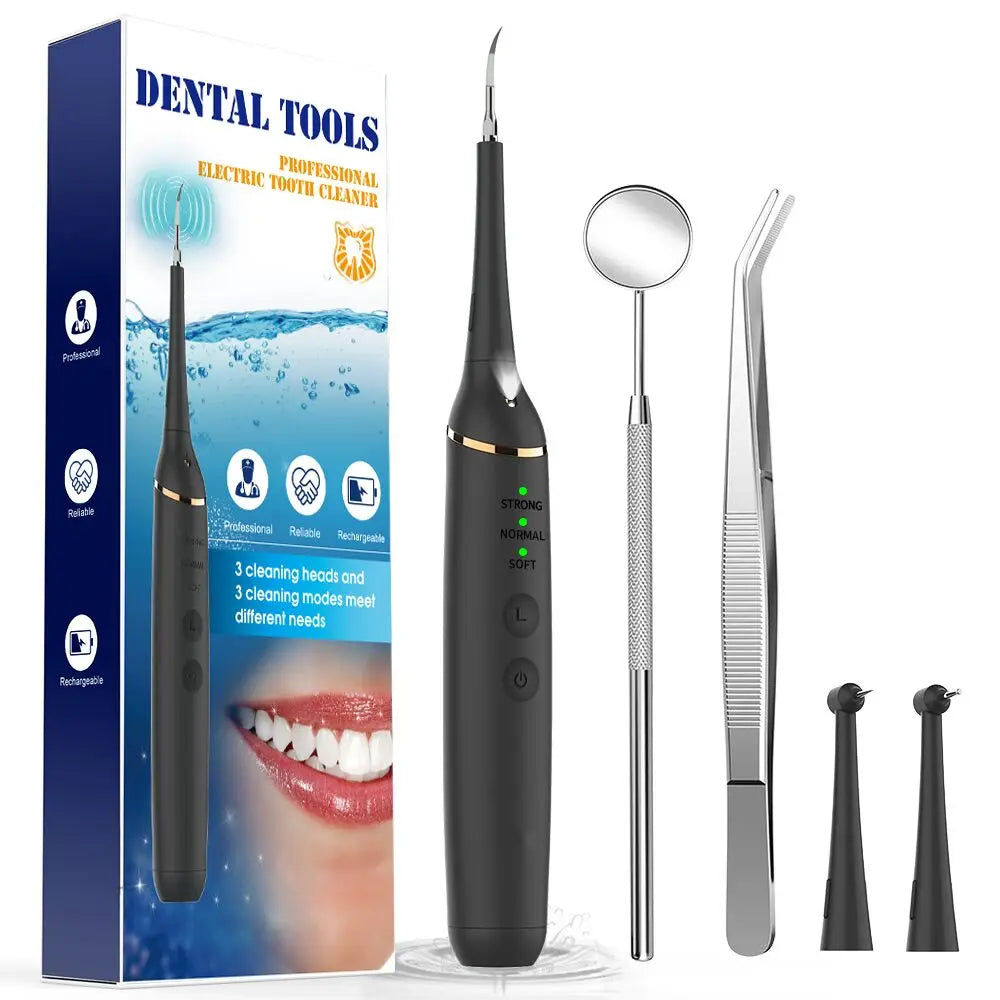 Ensemble de brosse dents électrique à LED avec détartreur sonique, élimine les taches et le tartre dentaire, nettoie les dents, blanchit les dents, hydrate et soigne les dents.
