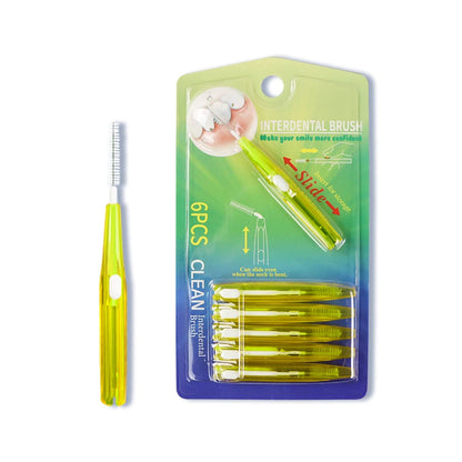 Lot de 6 brosses interdentaires coulissantes, cure-dents orthodontiques, nettoyage entre les dents, brosses souples en silicone