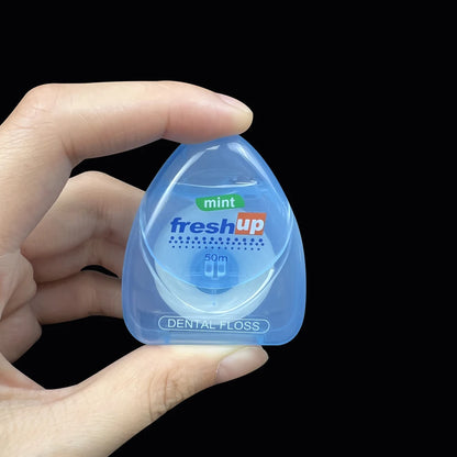 Fil dentaire portable de 50m, cure-dents, hygiène bucco-dentaire